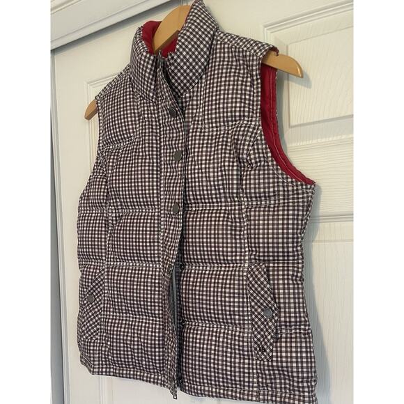 Tommy Hilfiger | Women's Size Med | Quilted Puffer Vest Red Polyester‎ Zip Snap - Picture 4 of 8